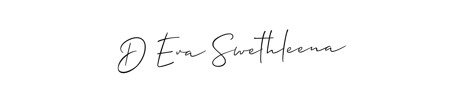 Make a beautiful signature design for name D Eva Swethleena. With this signature (Allison_Script) style, you can create a handwritten signature for free. D Eva Swethleena signature style 2 images and pictures png