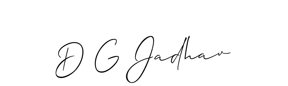 Create a beautiful signature design for name D G Jadhav. With this signature (Allison_Script) fonts, you can make a handwritten signature for free. D G Jadhav signature style 2 images and pictures png