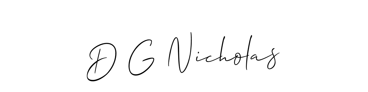 Make a short D G Nicholas signature style. Manage your documents anywhere anytime using Allison_Script. Create and add eSignatures, submit forms, share and send files easily. D G Nicholas signature style 2 images and pictures png