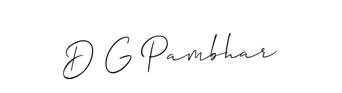 if you are searching for the best signature style for your name D G Pambhar. so please give up your signature search. here we have designed multiple signature styles  using Allison_Script. D G Pambhar signature style 2 images and pictures png