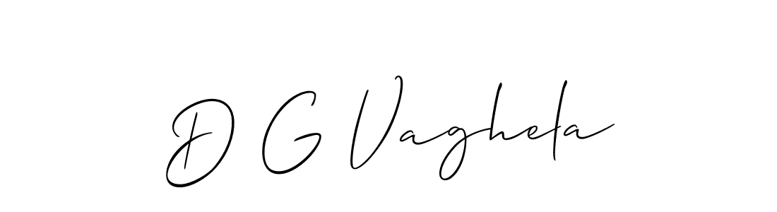 Use a signature maker to create a handwritten signature online. With this signature software, you can design (Allison_Script) your own signature for name D G Vaghela. D G Vaghela signature style 2 images and pictures png