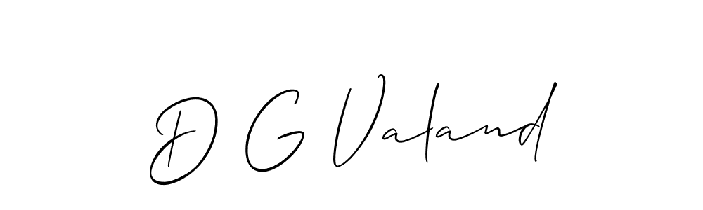 Use a signature maker to create a handwritten signature online. With this signature software, you can design (Allison_Script) your own signature for name D G Valand. D G Valand signature style 2 images and pictures png