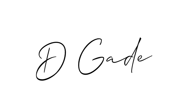 if you are searching for the best signature style for your name D Gade. so please give up your signature search. here we have designed multiple signature styles  using Allison_Script. D Gade signature style 2 images and pictures png