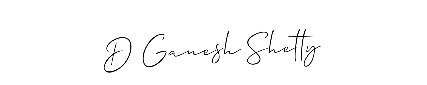 Allison_Script is a professional signature style that is perfect for those who want to add a touch of class to their signature. It is also a great choice for those who want to make their signature more unique. Get D Ganesh Shetty name to fancy signature for free. D Ganesh Shetty signature style 2 images and pictures png