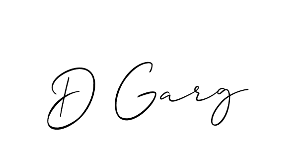 The best way (Allison_Script) to make a short signature is to pick only two or three words in your name. The name D Garg include a total of six letters. For converting this name. D Garg signature style 2 images and pictures png