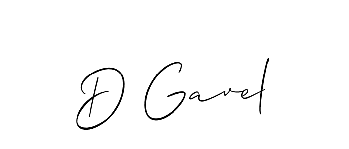 Design your own signature with our free online signature maker. With this signature software, you can create a handwritten (Allison_Script) signature for name D Gavel. D Gavel signature style 2 images and pictures png