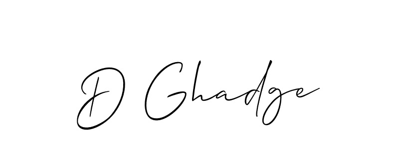Create a beautiful signature design for name D Ghadge. With this signature (Allison_Script) fonts, you can make a handwritten signature for free. D Ghadge signature style 2 images and pictures png
