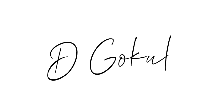 How to make D Gokul signature? Allison_Script is a professional autograph style. Create handwritten signature for D Gokul name. D Gokul signature style 2 images and pictures png