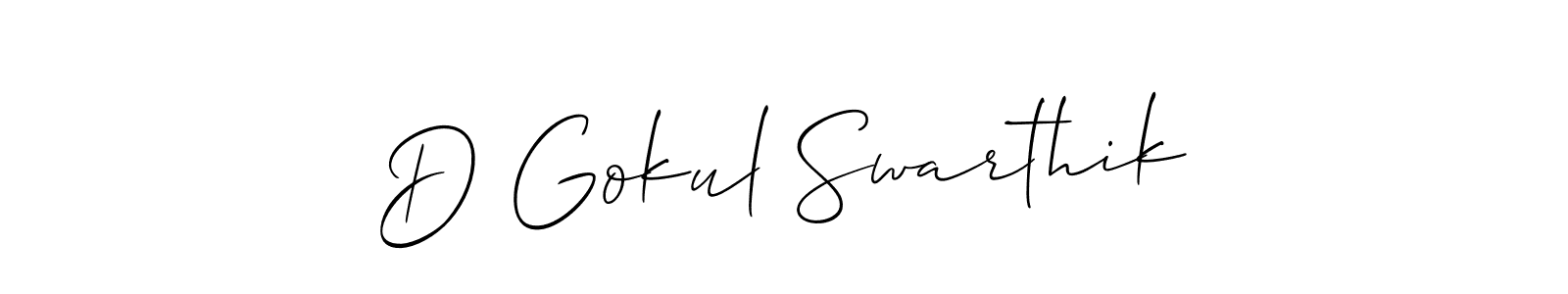 How to Draw D Gokul Swarthik signature style? Allison_Script is a latest design signature styles for name D Gokul Swarthik. D Gokul Swarthik signature style 2 images and pictures png