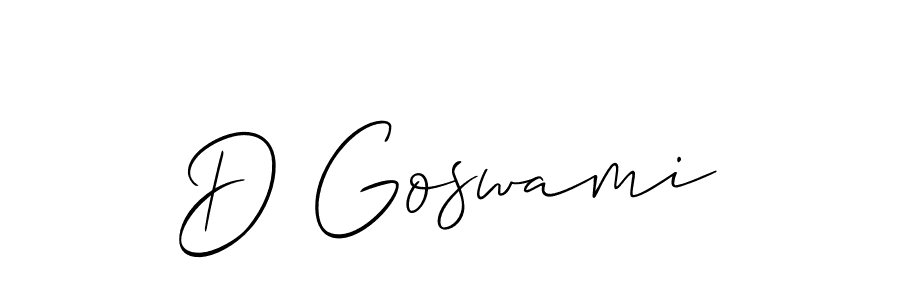 The best way (Allison_Script) to make a short signature is to pick only two or three words in your name. The name D Goswami include a total of six letters. For converting this name. D Goswami signature style 2 images and pictures png