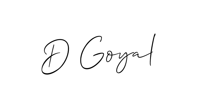 How to make D Goyal name signature. Use Allison_Script style for creating short signs online. This is the latest handwritten sign. D Goyal signature style 2 images and pictures png