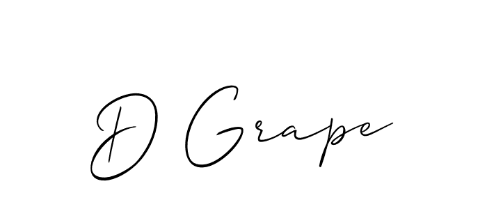 Create a beautiful signature design for name D Grape. With this signature (Allison_Script) fonts, you can make a handwritten signature for free. D Grape signature style 2 images and pictures png