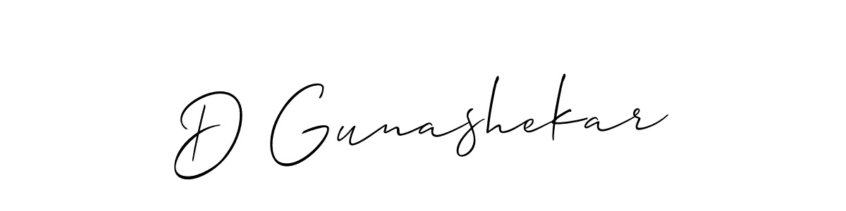 Create a beautiful signature design for name D Gunashekar. With this signature (Allison_Script) fonts, you can make a handwritten signature for free. D Gunashekar signature style 2 images and pictures png