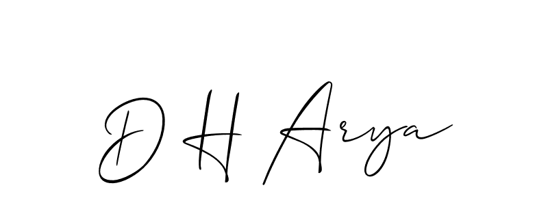 Design your own signature with our free online signature maker. With this signature software, you can create a handwritten (Allison_Script) signature for name D H Arya. D H Arya signature style 2 images and pictures png