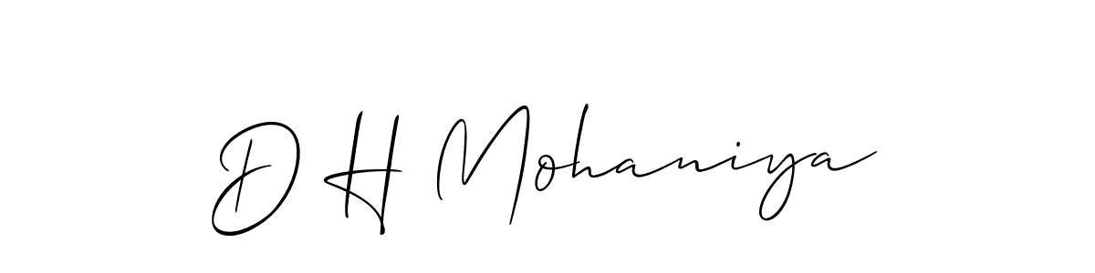 Also You can easily find your signature by using the search form. We will create D H Mohaniya name handwritten signature images for you free of cost using Allison_Script sign style. D H Mohaniya signature style 2 images and pictures png