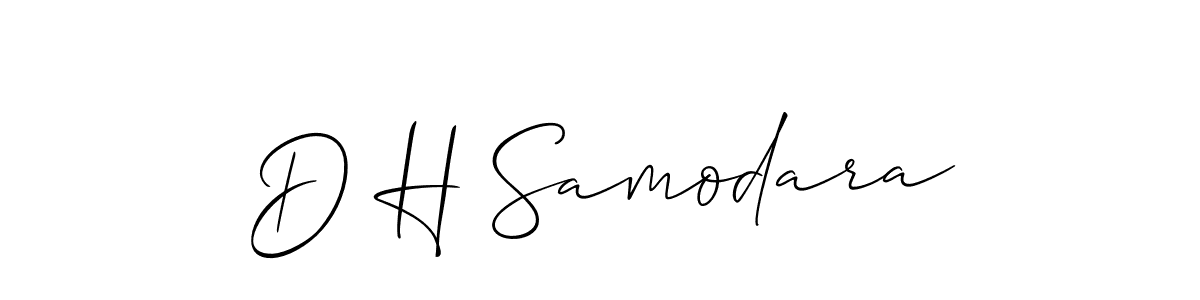 Also You can easily find your signature by using the search form. We will create D H Samodara name handwritten signature images for you free of cost using Allison_Script sign style. D H Samodara signature style 2 images and pictures png