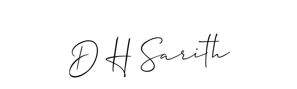 How to make D H Sarith name signature. Use Allison_Script style for creating short signs online. This is the latest handwritten sign. D H Sarith signature style 2 images and pictures png