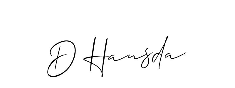 Check out images of Autograph of D Hansda name. Actor D Hansda Signature Style. Allison_Script is a professional sign style online. D Hansda signature style 2 images and pictures png