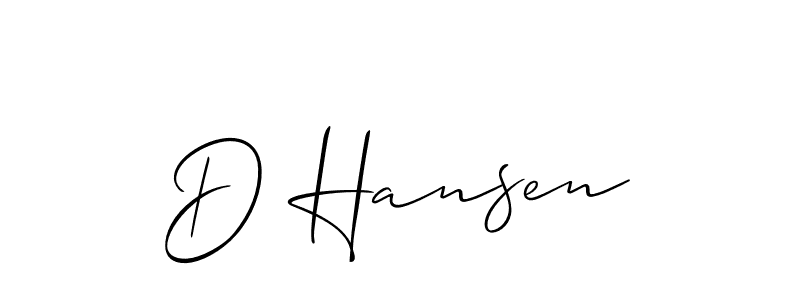 Use a signature maker to create a handwritten signature online. With this signature software, you can design (Allison_Script) your own signature for name D Hansen. D Hansen signature style 2 images and pictures png