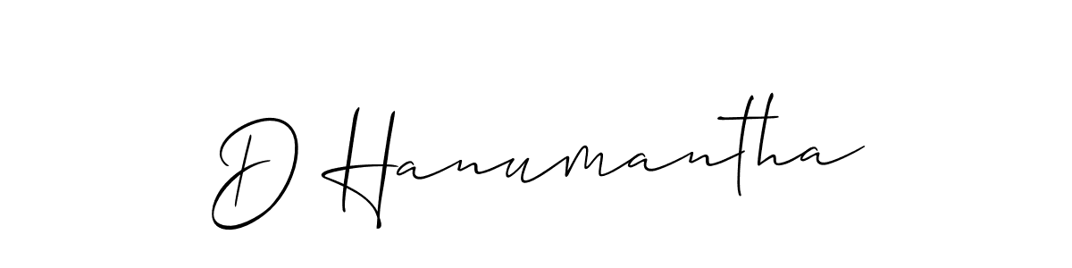 Make a beautiful signature design for name D Hanumantha. With this signature (Allison_Script) style, you can create a handwritten signature for free. D Hanumantha signature style 2 images and pictures png