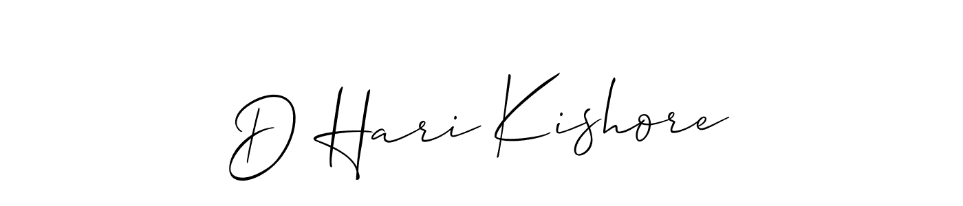 It looks lik you need a new signature style for name D Hari Kishore. Design unique handwritten (Allison_Script) signature with our free signature maker in just a few clicks. D Hari Kishore signature style 2 images and pictures png