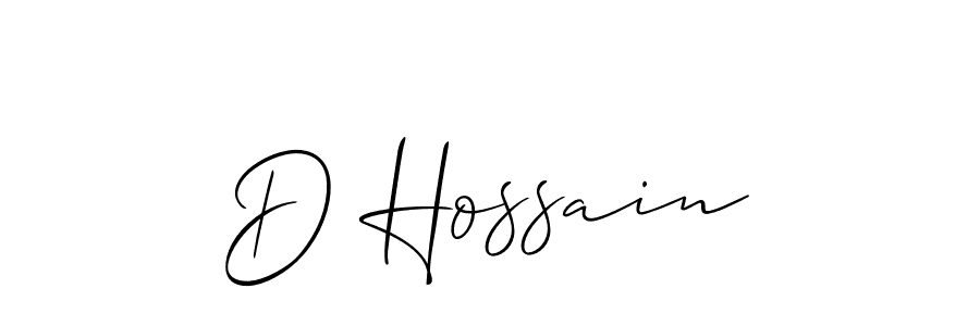 The best way (Allison_Script) to make a short signature is to pick only two or three words in your name. The name D Hossain include a total of six letters. For converting this name. D Hossain signature style 2 images and pictures png