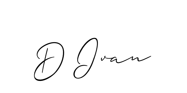 Similarly Allison_Script is the best handwritten signature design. Signature creator online .You can use it as an online autograph creator for name D Ivan. D Ivan signature style 2 images and pictures png