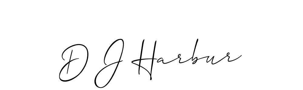 if you are searching for the best signature style for your name D J Harbur. so please give up your signature search. here we have designed multiple signature styles  using Allison_Script. D J Harbur signature style 2 images and pictures png