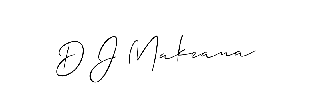 The best way (Allison_Script) to make a short signature is to pick only two or three words in your name. The name D J Makeana include a total of six letters. For converting this name. D J Makeana signature style 2 images and pictures png