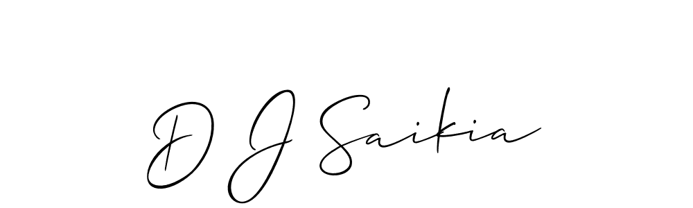 Allison_Script is a professional signature style that is perfect for those who want to add a touch of class to their signature. It is also a great choice for those who want to make their signature more unique. Get D J Saikia name to fancy signature for free. D J Saikia signature style 2 images and pictures png