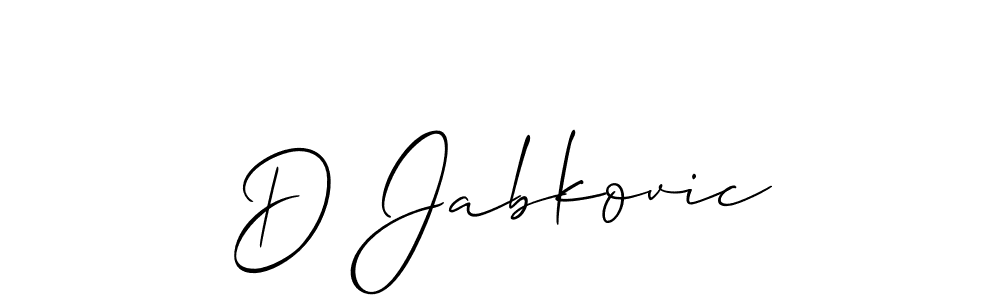 Also we have D Jabkovic name is the best signature style. Create professional handwritten signature collection using Allison_Script autograph style. D Jabkovic signature style 2 images and pictures png