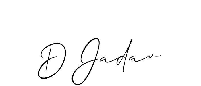 How to make D Jadav signature? Allison_Script is a professional autograph style. Create handwritten signature for D Jadav name. D Jadav signature style 2 images and pictures png