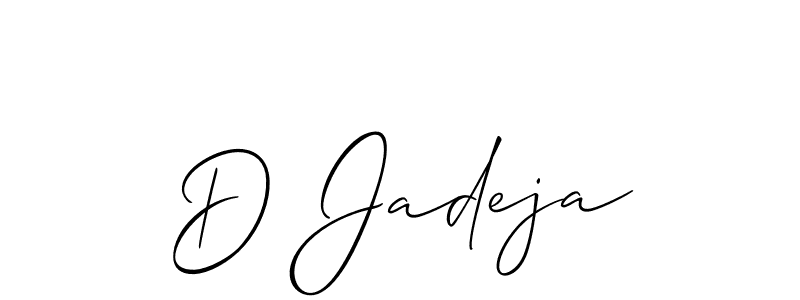 The best way (Allison_Script) to make a short signature is to pick only two or three words in your name. The name D Jadeja include a total of six letters. For converting this name. D Jadeja signature style 2 images and pictures png