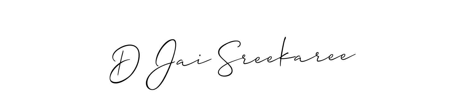 Make a beautiful signature design for name D Jai Sreekaree. With this signature (Allison_Script) style, you can create a handwritten signature for free. D Jai Sreekaree signature style 2 images and pictures png