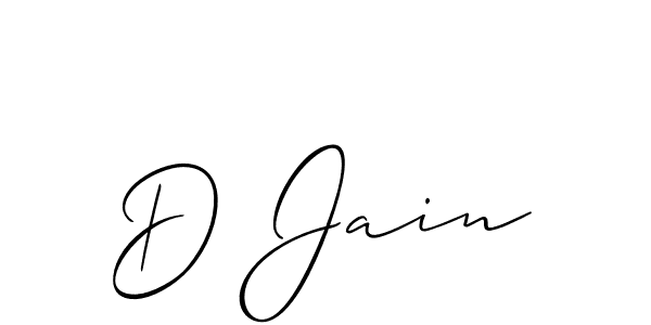 Make a beautiful signature design for name D Jain. With this signature (Allison_Script) style, you can create a handwritten signature for free. D Jain signature style 2 images and pictures png