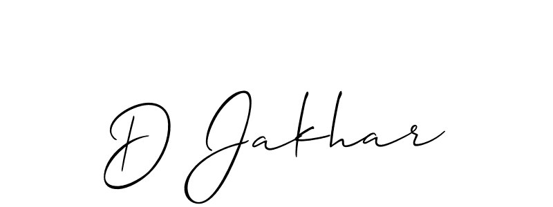 How to make D Jakhar signature? Allison_Script is a professional autograph style. Create handwritten signature for D Jakhar name. D Jakhar signature style 2 images and pictures png