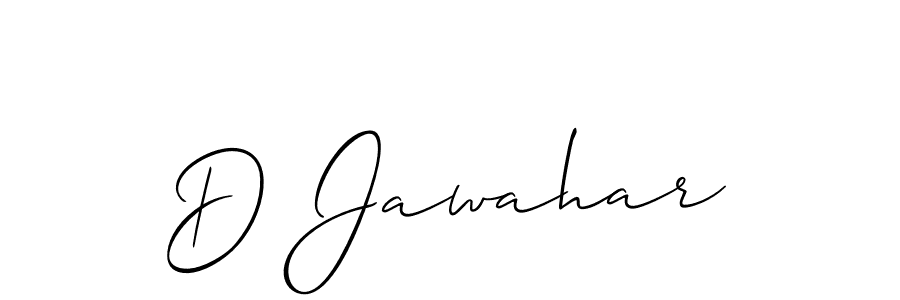 Use a signature maker to create a handwritten signature online. With this signature software, you can design (Allison_Script) your own signature for name D Jawahar. D Jawahar signature style 2 images and pictures png