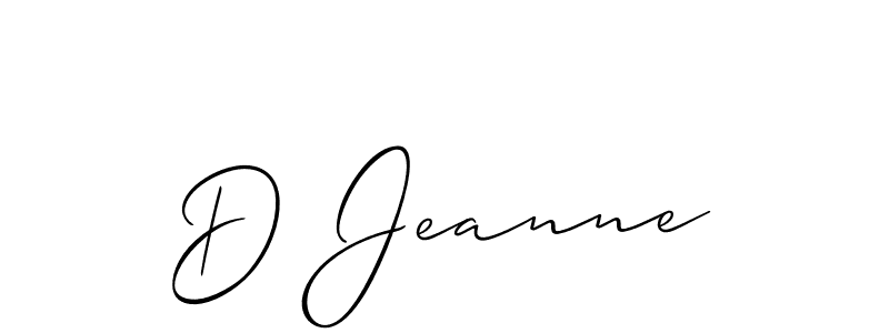 Allison_Script is a professional signature style that is perfect for those who want to add a touch of class to their signature. It is also a great choice for those who want to make their signature more unique. Get D Jeanne name to fancy signature for free. D Jeanne signature style 2 images and pictures png