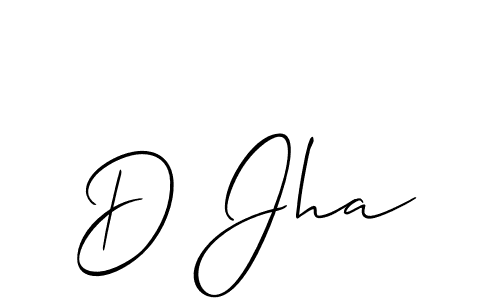 You should practise on your own different ways (Allison_Script) to write your name (D Jha) in signature. don't let someone else do it for you. D Jha signature style 2 images and pictures png