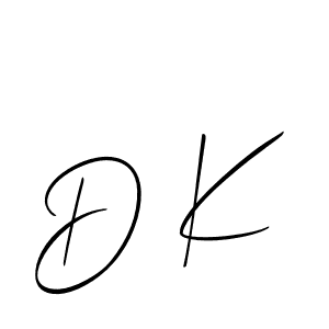 The best way (Allison_Script) to make a short signature is to pick only two or three words in your name. The name D K include a total of six letters. For converting this name. D K signature style 2 images and pictures png