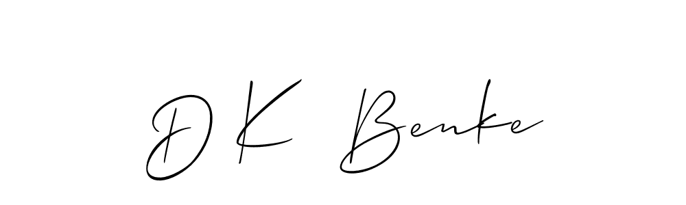 You should practise on your own different ways (Allison_Script) to write your name (D K  Benke) in signature. don't let someone else do it for you. D K  Benke signature style 2 images and pictures png
