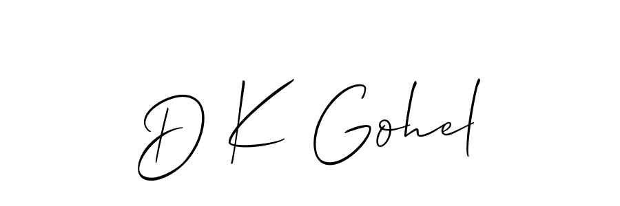 It looks lik you need a new signature style for name D K Gohel. Design unique handwritten (Allison_Script) signature with our free signature maker in just a few clicks. D K Gohel signature style 2 images and pictures png