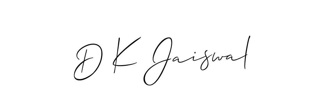 Allison_Script is a professional signature style that is perfect for those who want to add a touch of class to their signature. It is also a great choice for those who want to make their signature more unique. Get D K Jaiswal name to fancy signature for free. D K Jaiswal signature style 2 images and pictures png