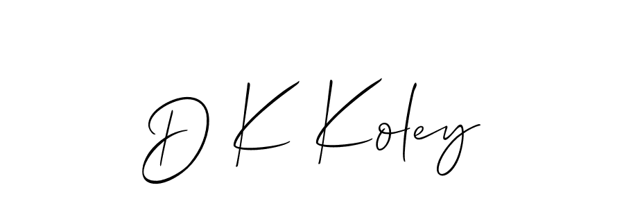 It looks lik you need a new signature style for name D K Koley. Design unique handwritten (Allison_Script) signature with our free signature maker in just a few clicks. D K Koley signature style 2 images and pictures png