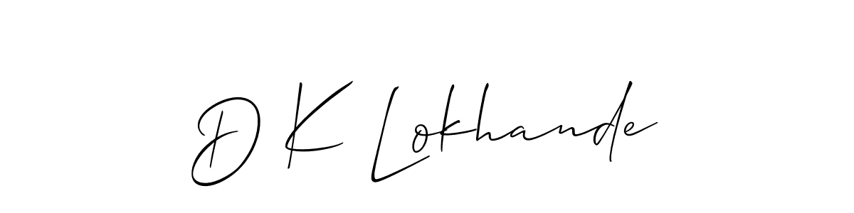 if you are searching for the best signature style for your name D K Lokhande. so please give up your signature search. here we have designed multiple signature styles  using Allison_Script. D K Lokhande signature style 2 images and pictures png