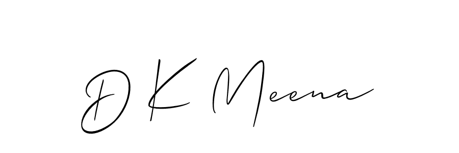 How to make D K Meena signature? Allison_Script is a professional autograph style. Create handwritten signature for D K Meena name. D K Meena signature style 2 images and pictures png