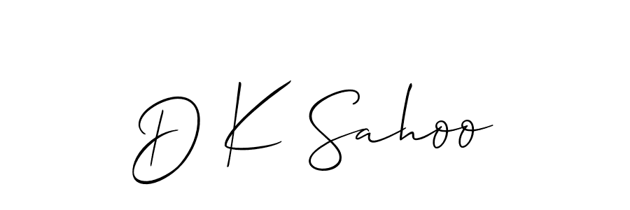 Use a signature maker to create a handwritten signature online. With this signature software, you can design (Allison_Script) your own signature for name D K Sahoo. D K Sahoo signature style 2 images and pictures png
