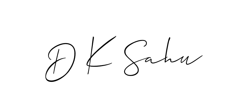 Allison_Script is a professional signature style that is perfect for those who want to add a touch of class to their signature. It is also a great choice for those who want to make their signature more unique. Get D K Sahu name to fancy signature for free. D K Sahu signature style 2 images and pictures png