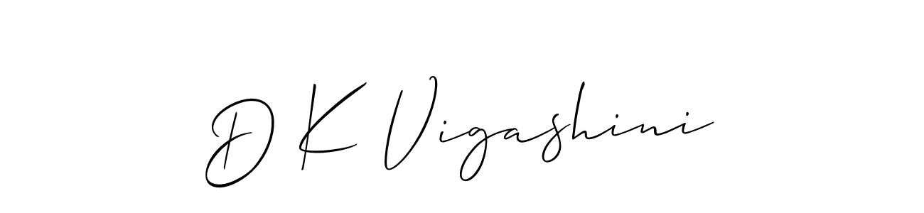 Make a beautiful signature design for name D K Vigashini. With this signature (Allison_Script) style, you can create a handwritten signature for free. D K Vigashini signature style 2 images and pictures png