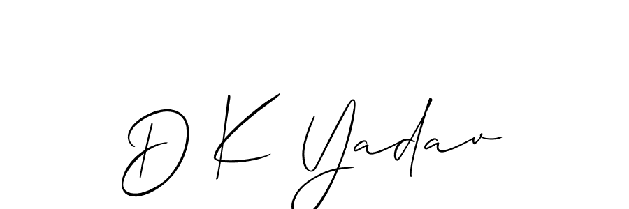 Similarly Allison_Script is the best handwritten signature design. Signature creator online .You can use it as an online autograph creator for name D K Yadav. D K Yadav signature style 2 images and pictures png